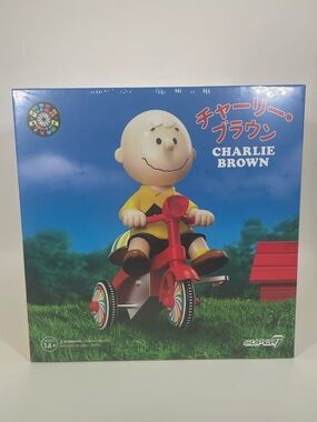 Super7 Peanuts Charlie Brown Super Cycles Vinyl Figure Red Tricycle NEW Collect
